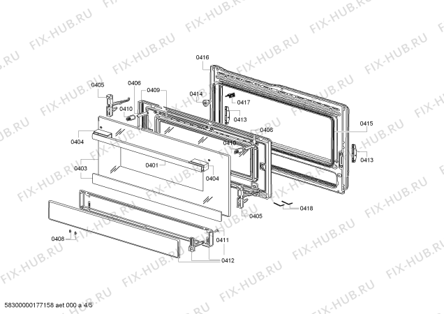 Взрыв-схема плиты (духовки) Bosch HSG737356Z - Схема узла 04