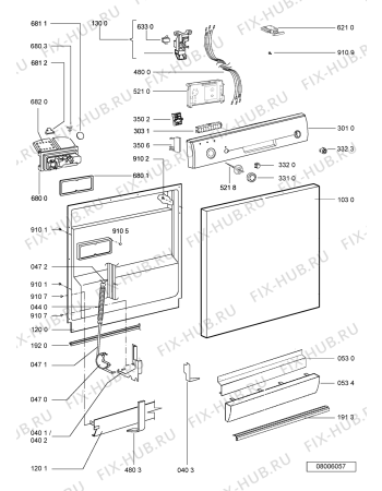 Схема №1 C 891 с изображением Блок управления для посудомойки Whirlpool 480140100097