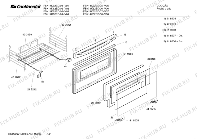 Взрыв-схема плиты (духовки) Continental FSK14K62ED Charme Plus II (visor total plano) - Схема узла 02