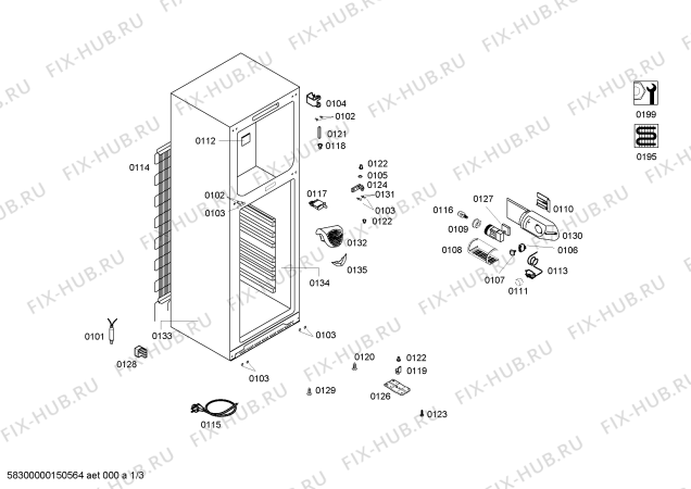 Схема №2 KG46NA03NE с изображением Компрессор для холодильника Bosch 00145195