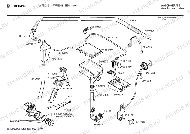 Схема №2 WFE2021EE WFE2021 с изображением Вкладыш в панель для стиралки Bosch 00431780