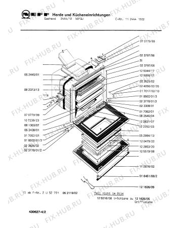 Взрыв-схема плиты (духовки) Neff 1124441302 2444/12NEFGW - Схема узла 02