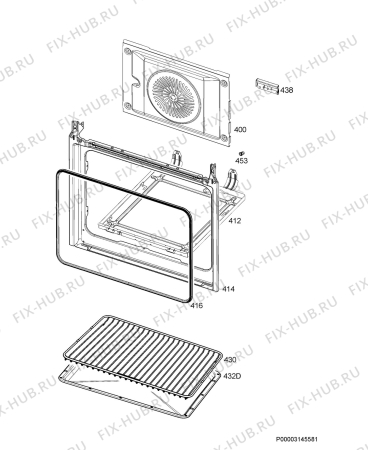 Взрыв-схема плиты (духовки) Zanussi ZOB65301XK - Схема узла Oven