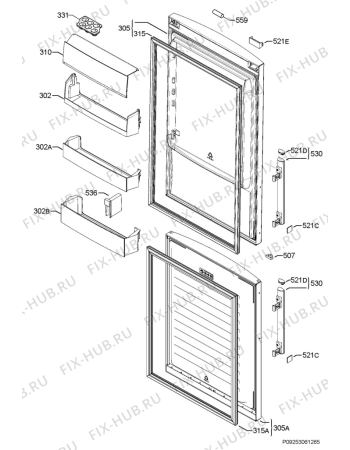 Взрыв-схема холодильника Electrolux EN3615MOW - Схема узла Door 003