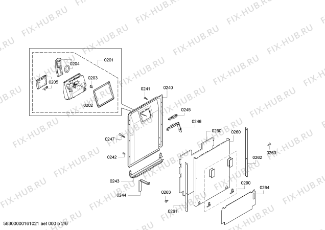 Взрыв-схема посудомоечной машины Bosch SPV5ES53UC SilencePlus 46dBA - Схема узла 02