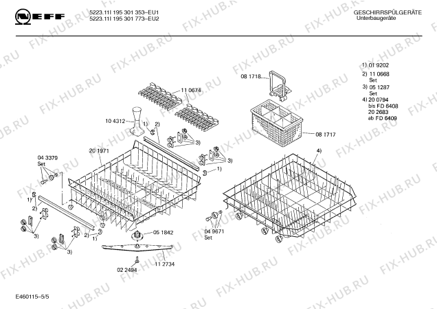 Взрыв-схема посудомоечной машины Neff 195301773 5223.11I - Схема узла 05