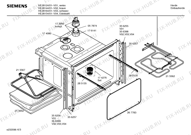 Схема №5 HE26064 с изображением Фронтальное стекло для плиты (духовки) Siemens 00215728