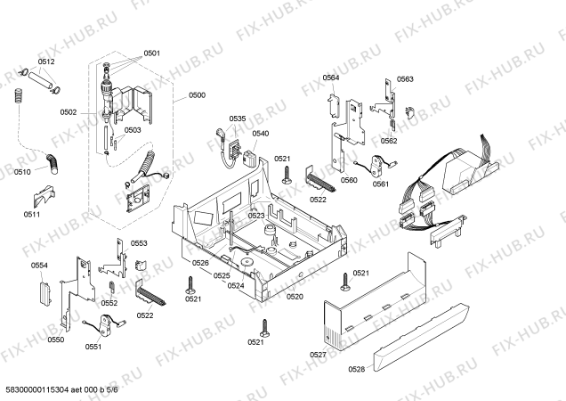 Схема №4 SF25M250EU с изображением Передняя панель для посудомоечной машины Siemens 00448212