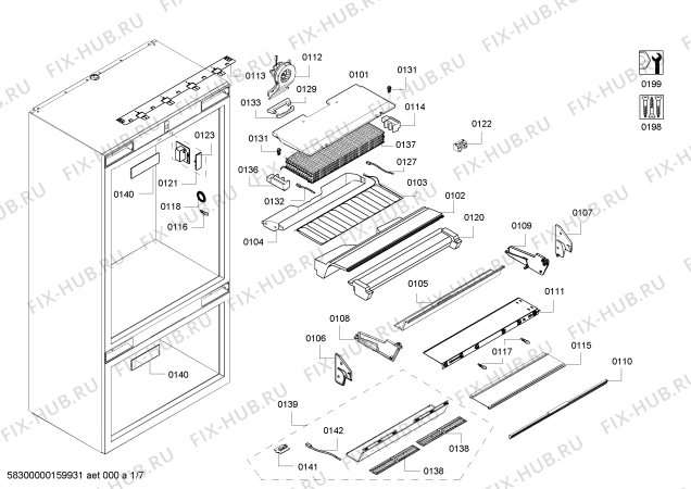 Схема №3 T30IB800SP с изображением Тэн оттайки для холодильника Bosch 00687380