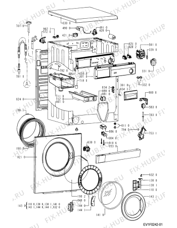 Схема №1 AWV 441/1 с изображением Декоративная панель для стиралки Whirlpool 481245210536