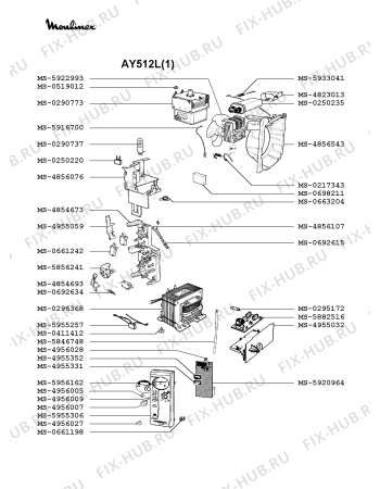 Взрыв-схема микроволновой печи Moulinex AY512L(1) - Схема узла OP002022.0P2