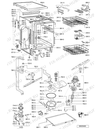 Схема №2 GSFK 2524 WS с изображением Модуль (плата) управления для посудомоечной машины Whirlpool 481221838463