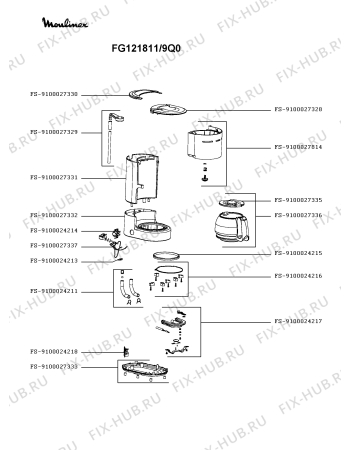 Схема №1 FG121811/9Q0 с изображением Держатель фильтра для электрокофеварки Moulinex FS-9100027814