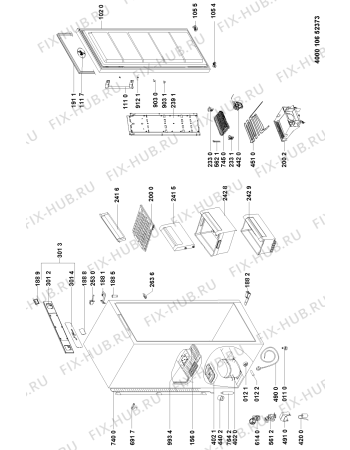 Схема №1 CV140/EG/NF с изображением Вложение для холодильной камеры Whirlpool 481010397780