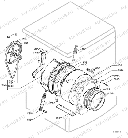 Взрыв-схема стиральной машины Zanussi ZWG6125 - Схема узла Functional parts 267