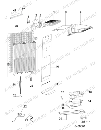 Взрыв-схема холодильника Hotpoint-Ariston UH6F1CX (F096387) - Схема узла