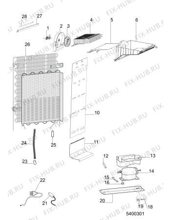 Взрыв-схема холодильника Whirlpool GKN272A3 (F096457) - Схема узла