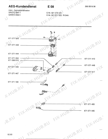 Взрыв-схема холодильника Aeg SAN2902 I - Схема узла Refrigerator electrical equipment