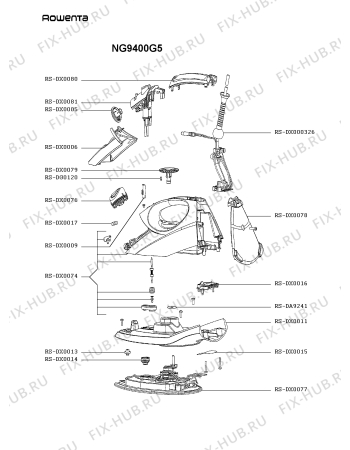 Схема №1 NG9400D1 с изображением Ручка для электроутюга Rowenta RS-DX0074
