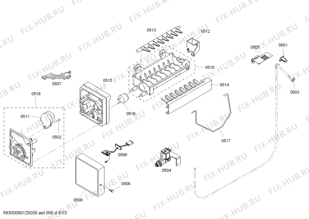 Схема №6 KBUIT4875E с изображением Мотор для посудомойки Bosch 00643605