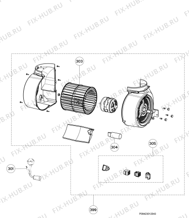 Взрыв-схема вытяжки Aeg X67453MD10 - Схема узла Motor