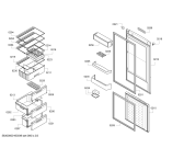 Схема №1 KGV36VK23R A+ с изображением Дверь морозильной камеры для холодильника Bosch 00772395