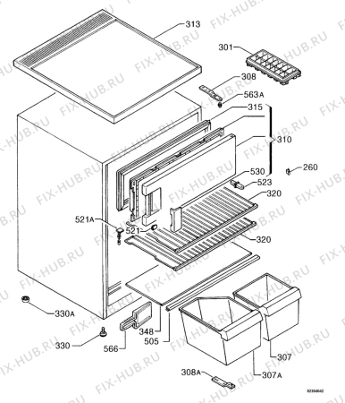 Взрыв-схема холодильника Electrolux ER6529T - Схема узла Housing 001