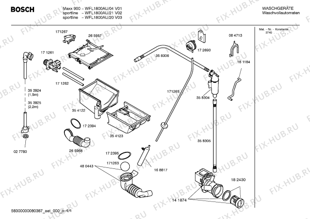 Взрыв-схема стиральной машины Bosch WFL1800AU sportline - Схема узла 04