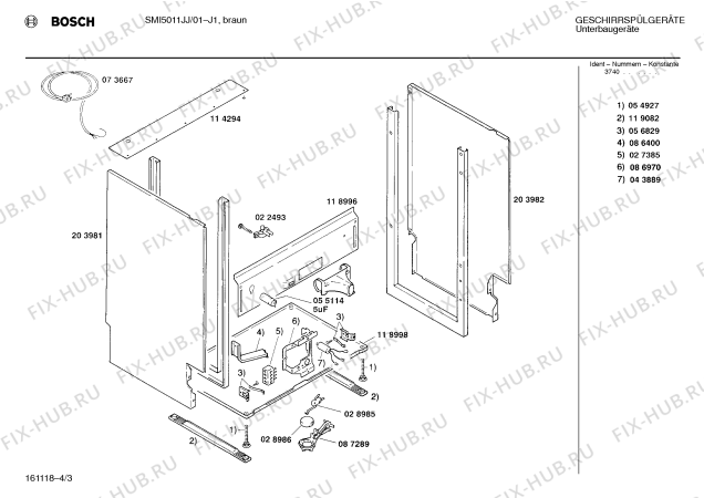 Взрыв-схема посудомоечной машины Bosch SMI5011JJ - Схема узла 03