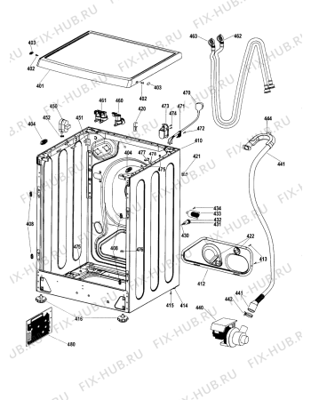 Взрыв-схема стиральной машины Hotpoint WMA60P (F033064) - Схема узла