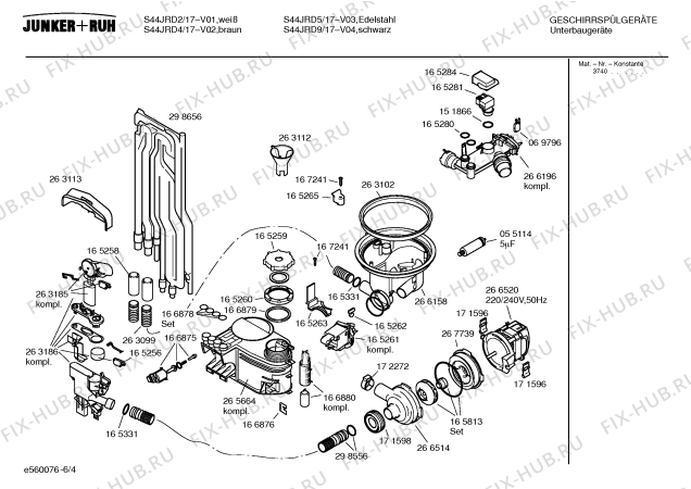 Взрыв-схема посудомоечной машины Junker&Ruh S44JRD9 - Схема узла 04