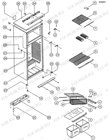 Взрыв-схема холодильника Whirlpool FRG4010TRPHILCO (F015433) - Схема узла