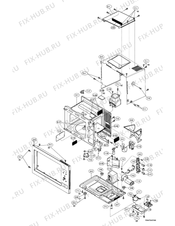 Взрыв-схема микроволновой печи Electrolux EMS17215X - Схема узла Section 1