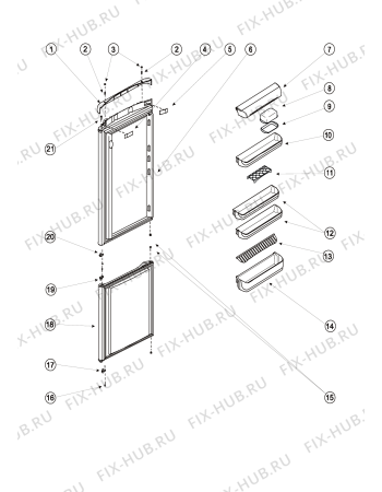 Схема №1 B18T (F039206) с изображением Часть корпуса для холодильника Indesit C00854272