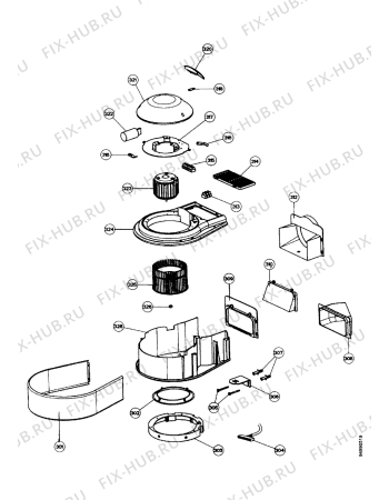 Взрыв-схема вытяжки Neff AEF3380N - Схема узла Functional parts