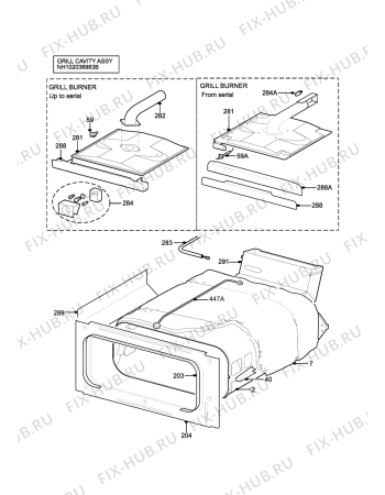 Взрыв-схема плиты (духовки) Parkinson Cowan SIG414BN - Схема узла H10 Grill cavity assy