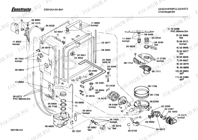 Взрыв-схема посудомоечной машины Constructa CG512U1 CG512 - Схема узла 02