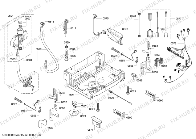 Схема №2 DI461131 с изображением Кабель для посудомоечной машины Bosch 00647682