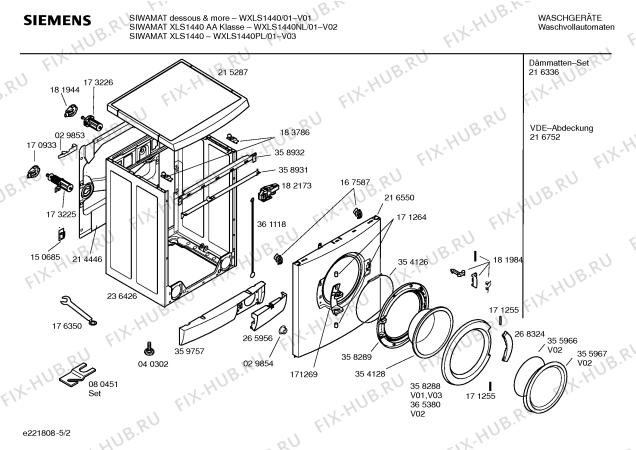 Схема №2 WXLS1440 SIEMENS SIWAMAT Dessous & more с изображением Инструкция по установке и эксплуатации для стиралки Siemens 00580099
