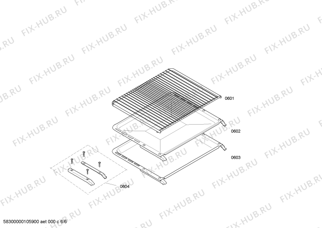 Взрыв-схема плиты (духовки) Siemens HE654511 - Схема узла 06