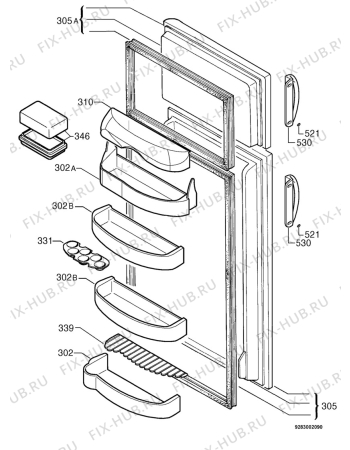 Взрыв-схема холодильника Faure FRD361W - Схема узла Door 003
