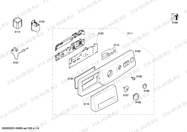 Схема №1 WXB660TI EXTRA1650 с изображением Водяной кран для стиралки Siemens 00184611