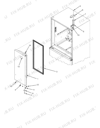 Схема №5 KRFC9030 (F090449) с изображением Часть корпуса для холодильной камеры Indesit C00319828