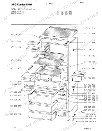 Схема №1 S3100 KG с изображением Лоток (форма) для холодильной камеры Aeg 8996752226382