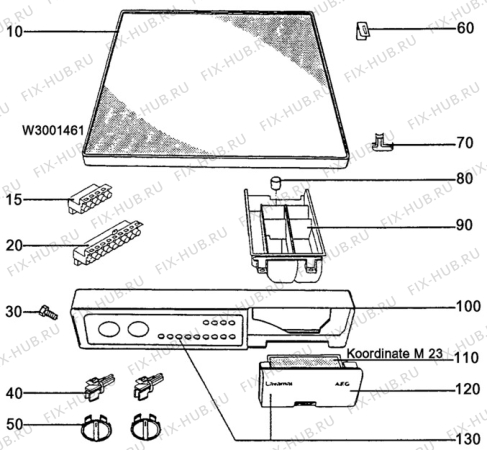 Взрыв-схема стиральной машины Aeg L538-W - Схема узла W30 Top panel DGN L