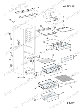 Схема №2 FFIAA52P (F086735) с изображением Блок управления для холодильника Indesit C00308332