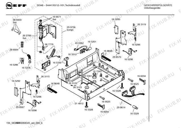 Схема №1 S4441X0 SI348 с изображением Инструкция по эксплуатации для посудомойки Bosch 00524026