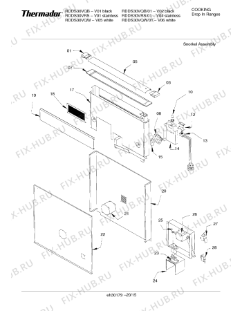 Схема №5 RDDS30VRS с изображением Панель для духового шкафа Bosch 00368671
