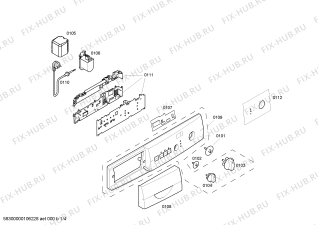 Схема №3 WFC2466EU Maxx4 WFC2466 с изображением Панель управления для стиралки Bosch 00435318