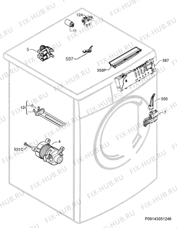 Взрыв-схема стиральной машины Electrolux NWF1076 - Схема узла Electrical equipment 268